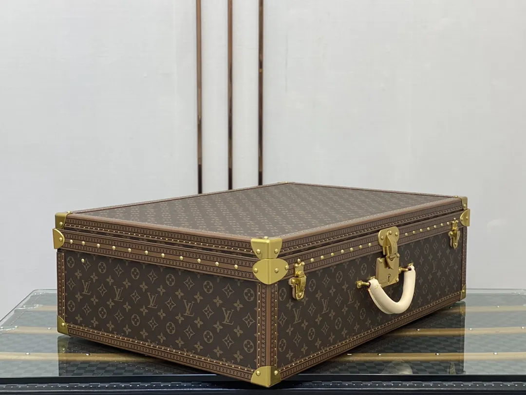Louis Vuitton Gold Suitcase Travel Lightweight Canvas