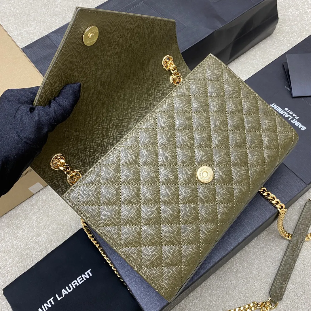 牛皮 批 精品专供 橄榄綠球纹 金链 鏈條包 精致鏈條款