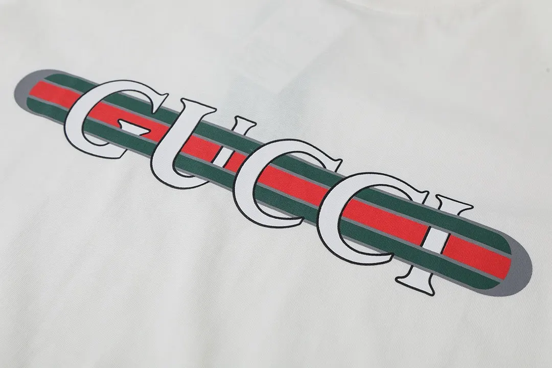Gucci 26SS 白色 印花 水洗 短袖T恤