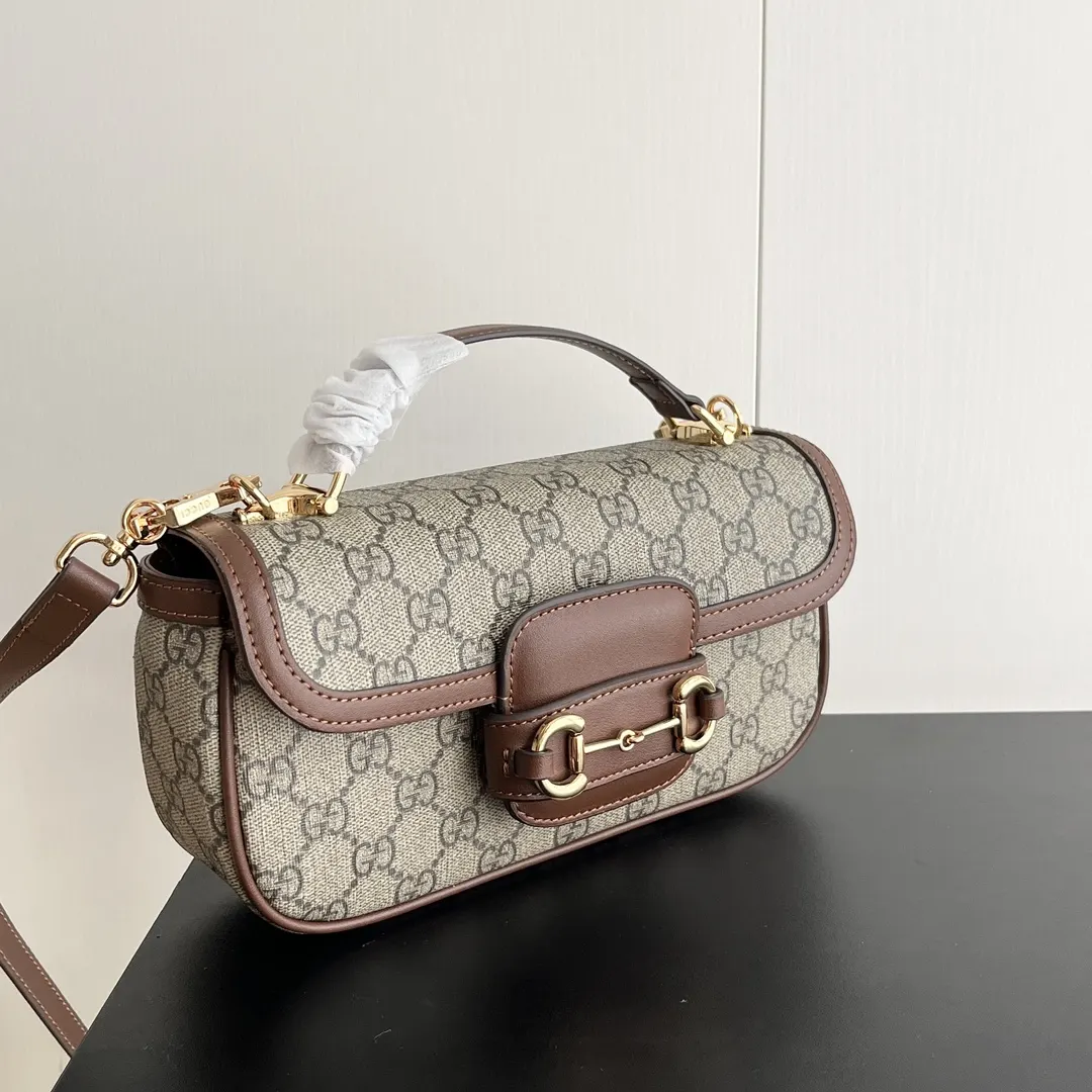 Gucci Horsebit 1955 老花马衔扣肩背包 单肩斜挎款