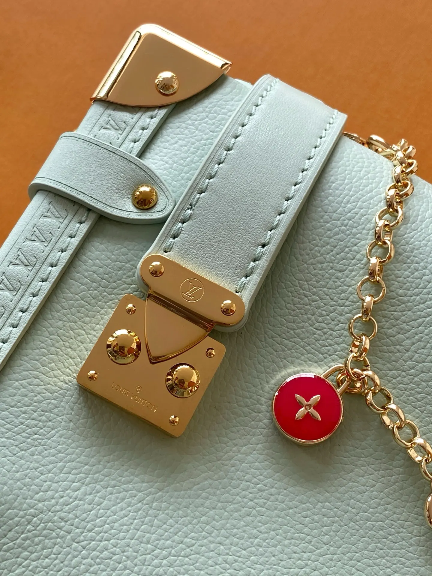 Louis Vuitton Red Chain Bag Leather