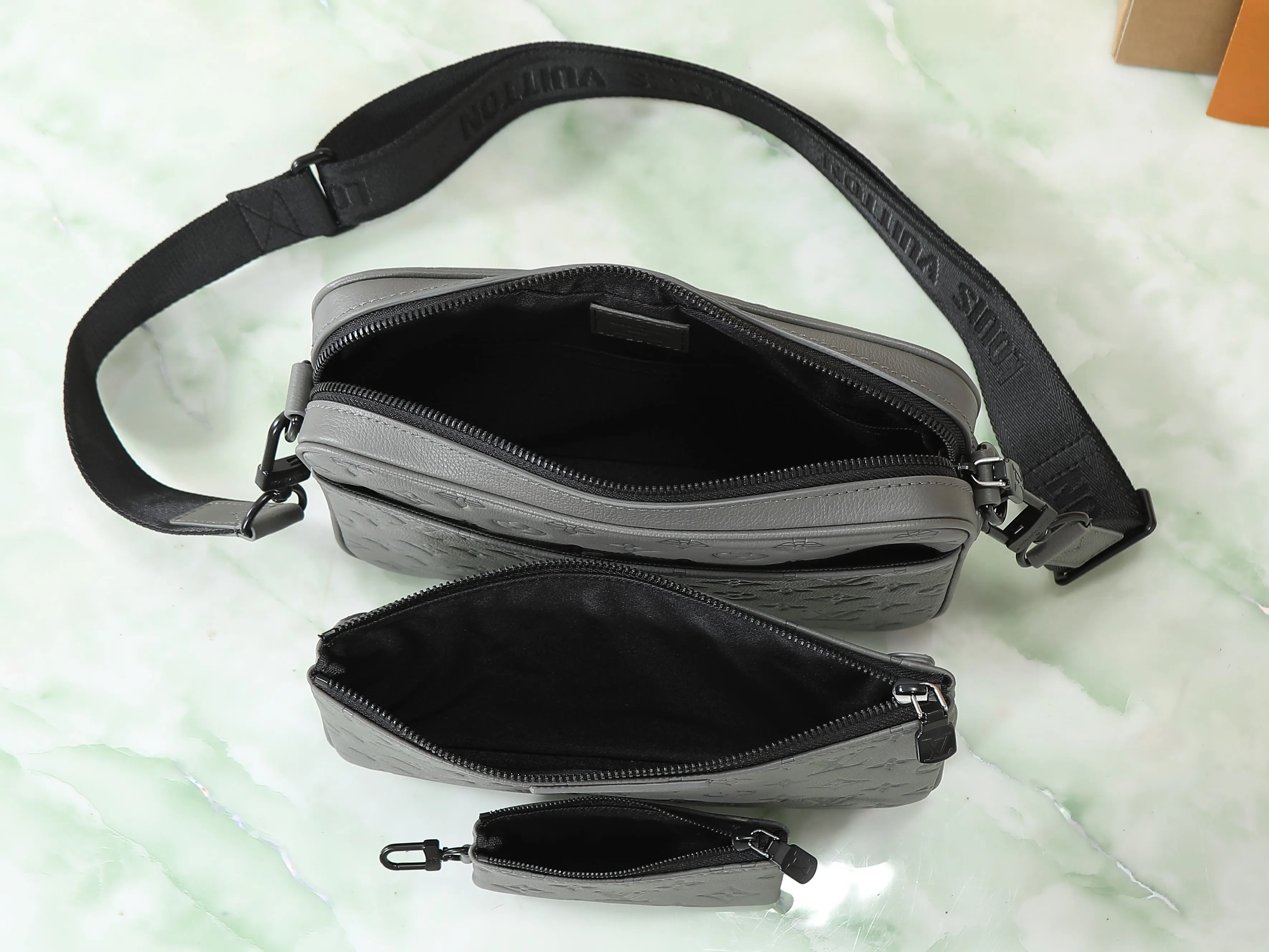 LV Trio Messenger black and gray color scheme messenger bag Image 8 LV Trio Messenger black and gray color scheme messenger bag Image 8
