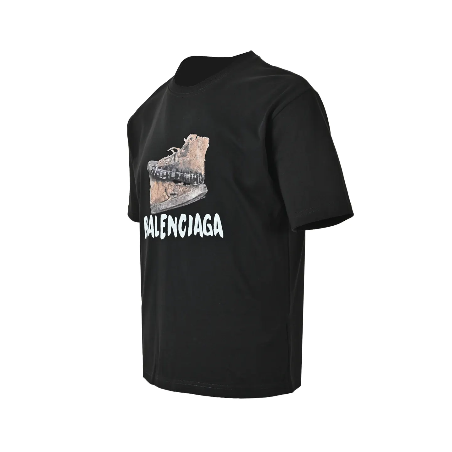 Balenciaga 25SS Logo 水洗 短袖T恤 街头休闲款