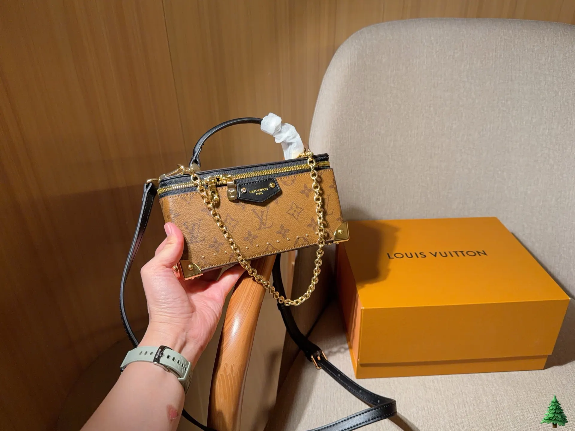 LV 金色 Trunk 化妝 包 鏈條包 精致鏈條款