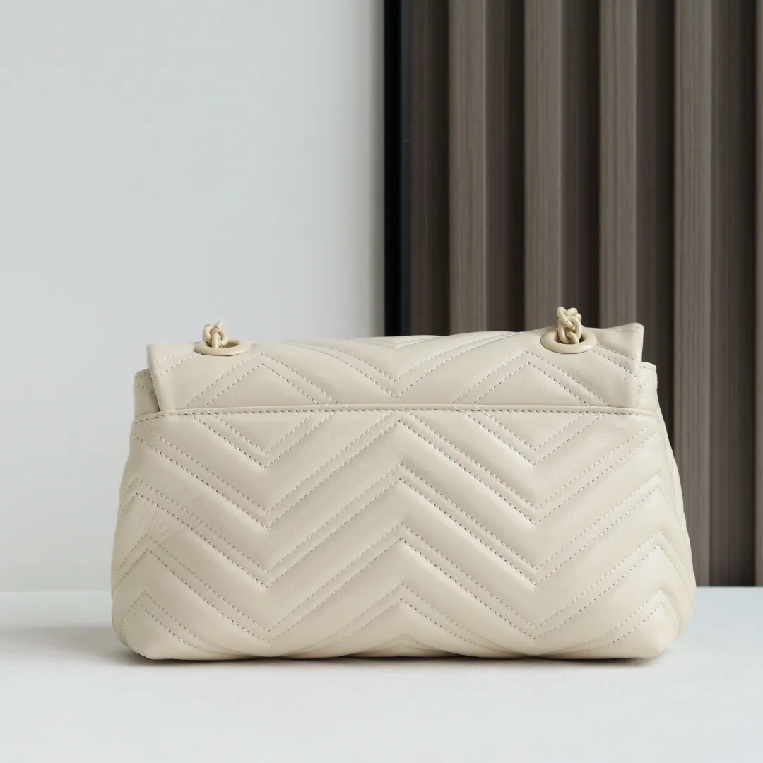 Black White Chain Bag Leather