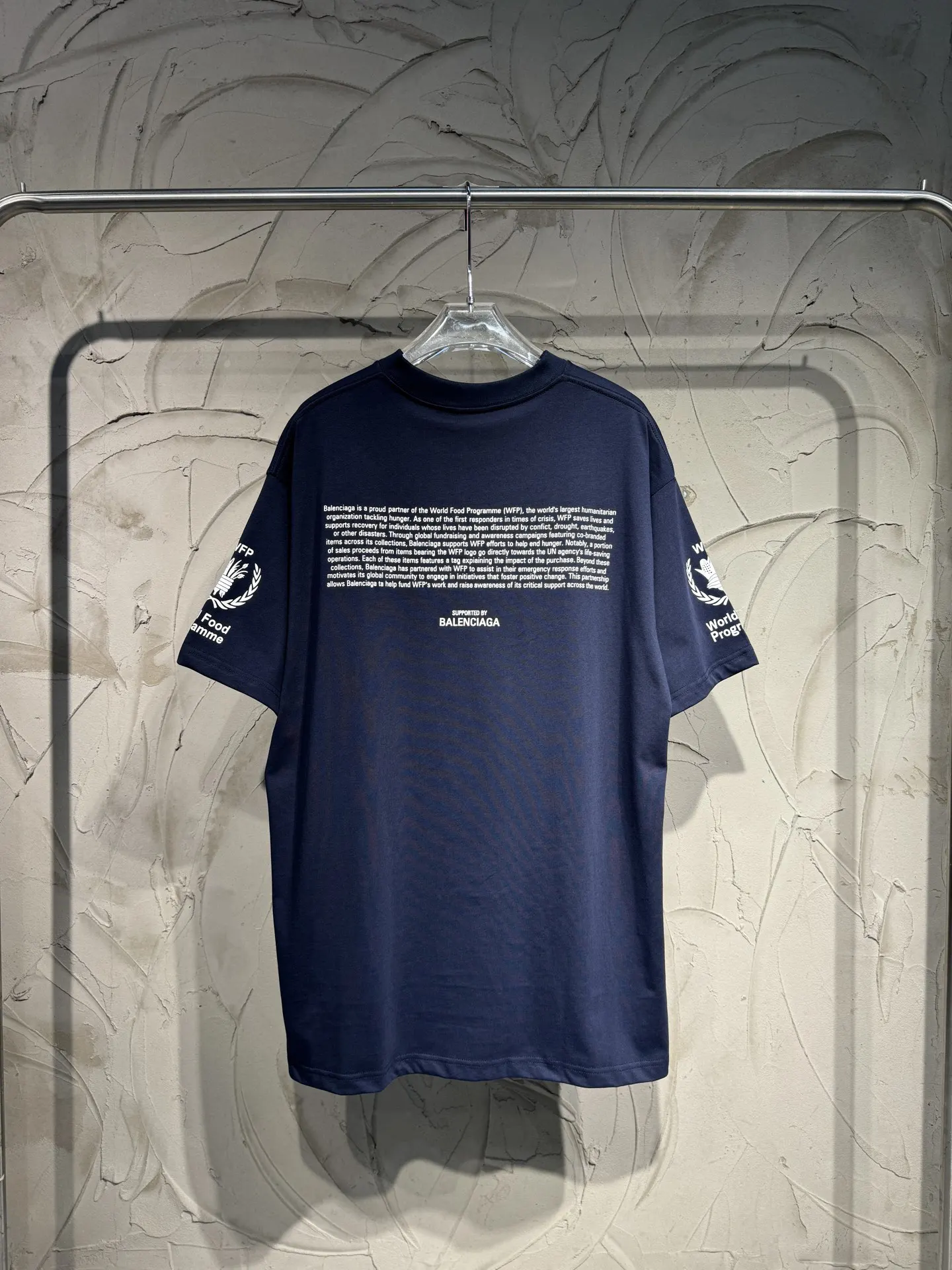 Balenciaga 藏青 Logo 印花 短袖T恤
