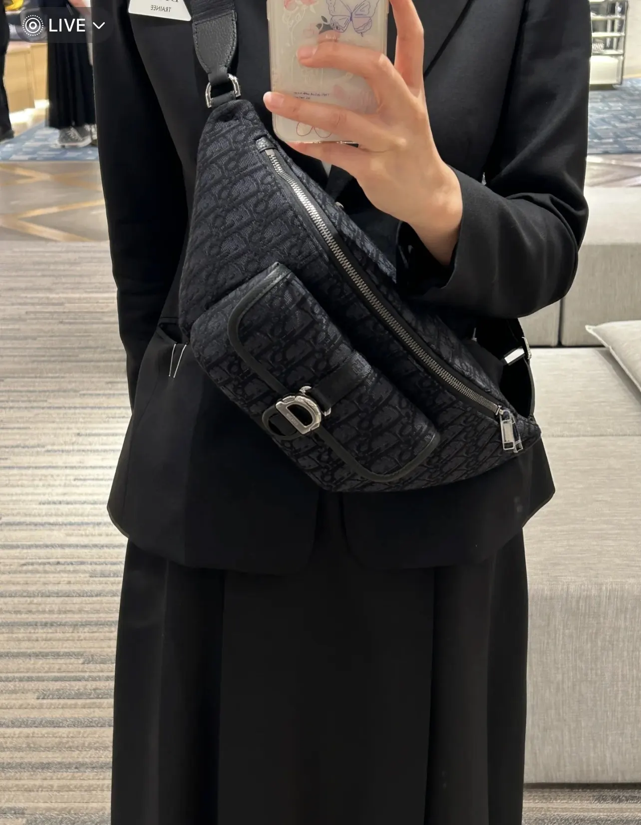 Black Beige Belt Bag Casual Fashion Leather Image 9 Black Beige Belt Bag Casual Fashion Leather Image 9