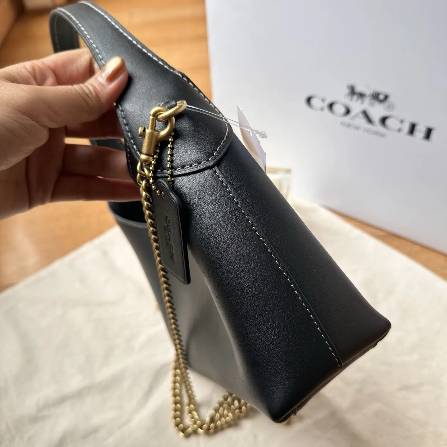 Black Hobo Shoulder Bag Vintage Leather