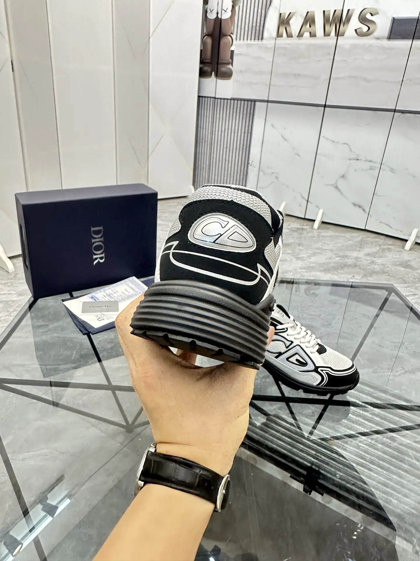 Dior 黑色 皮革 运动鞋