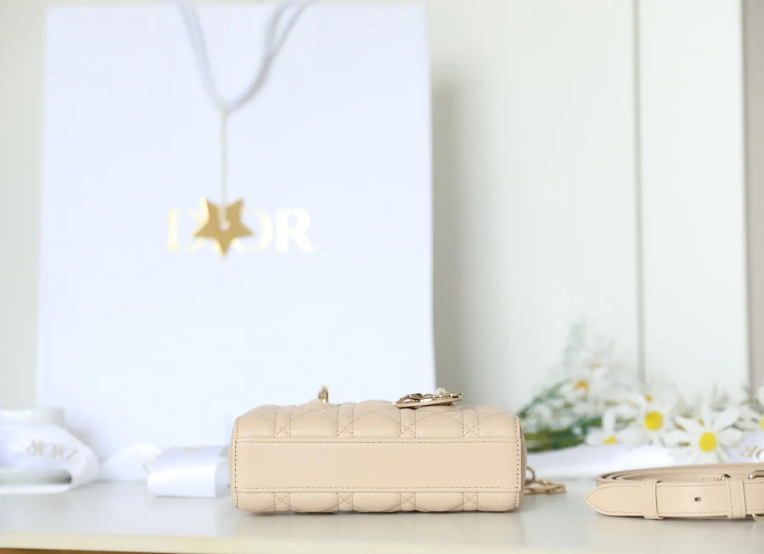 Dior Lady Top Handle Bag Beige Image 8 Dior Lady Top Handle Bag Beige Image 8