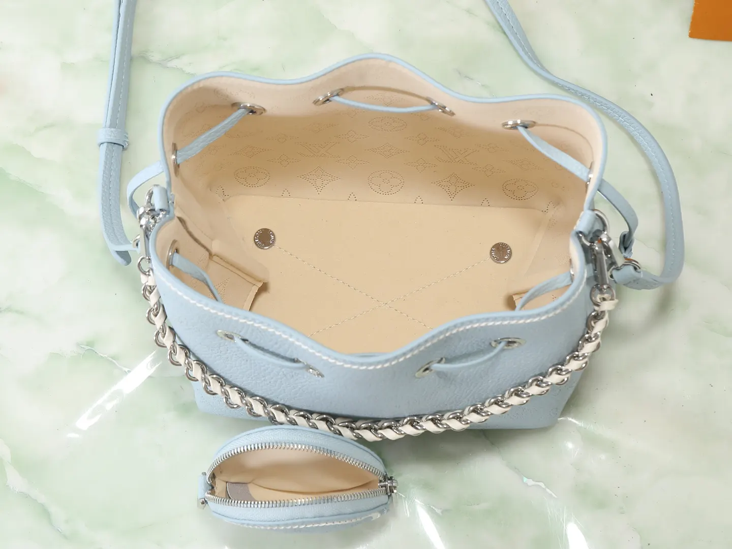 Blue Chain Bag Leather