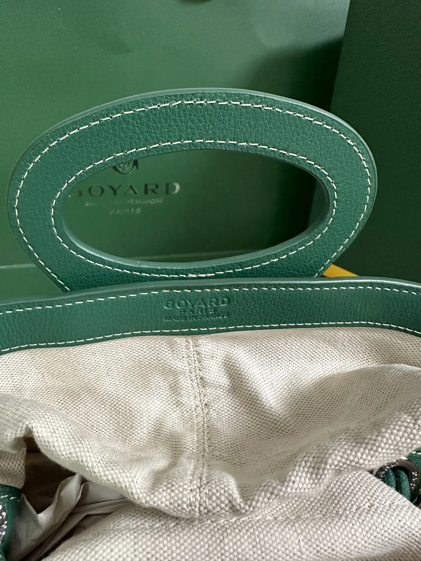 Goyard Green Shoulder Bag Leather