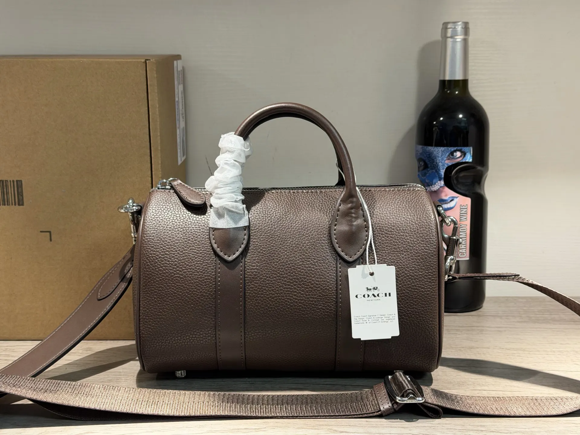 Coach 老花 黄色 小牛皮 旅行包 大容量旅行款