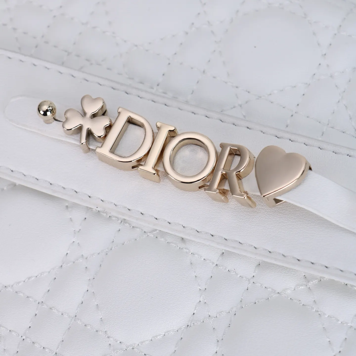 Dior Lady Dior Lady 白色藤格纹手提斜挎包 小号