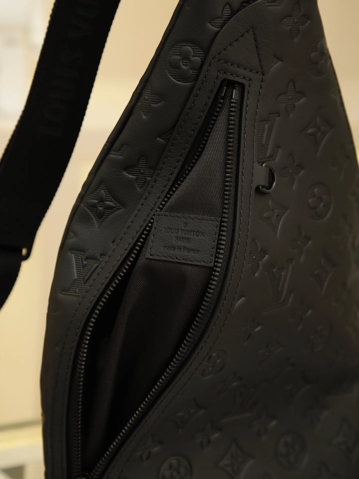Black Organizer Pouch Travel Leather