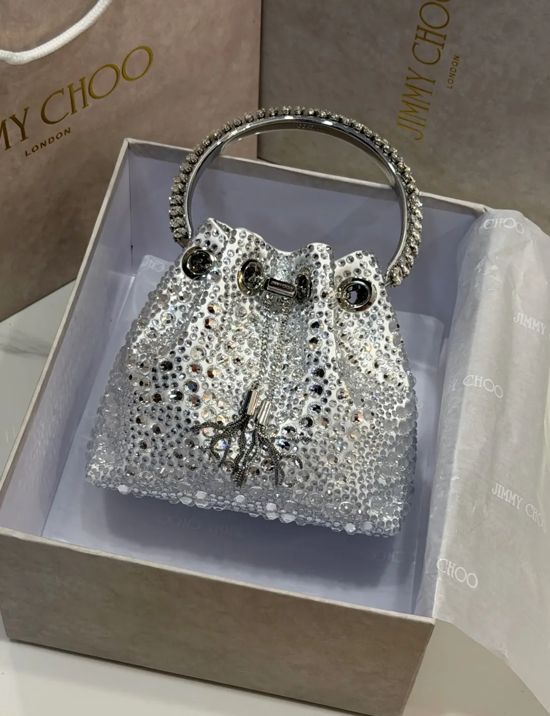 Jimmy Choo Bon Bon手提包 光滑缎面 通勤手提款