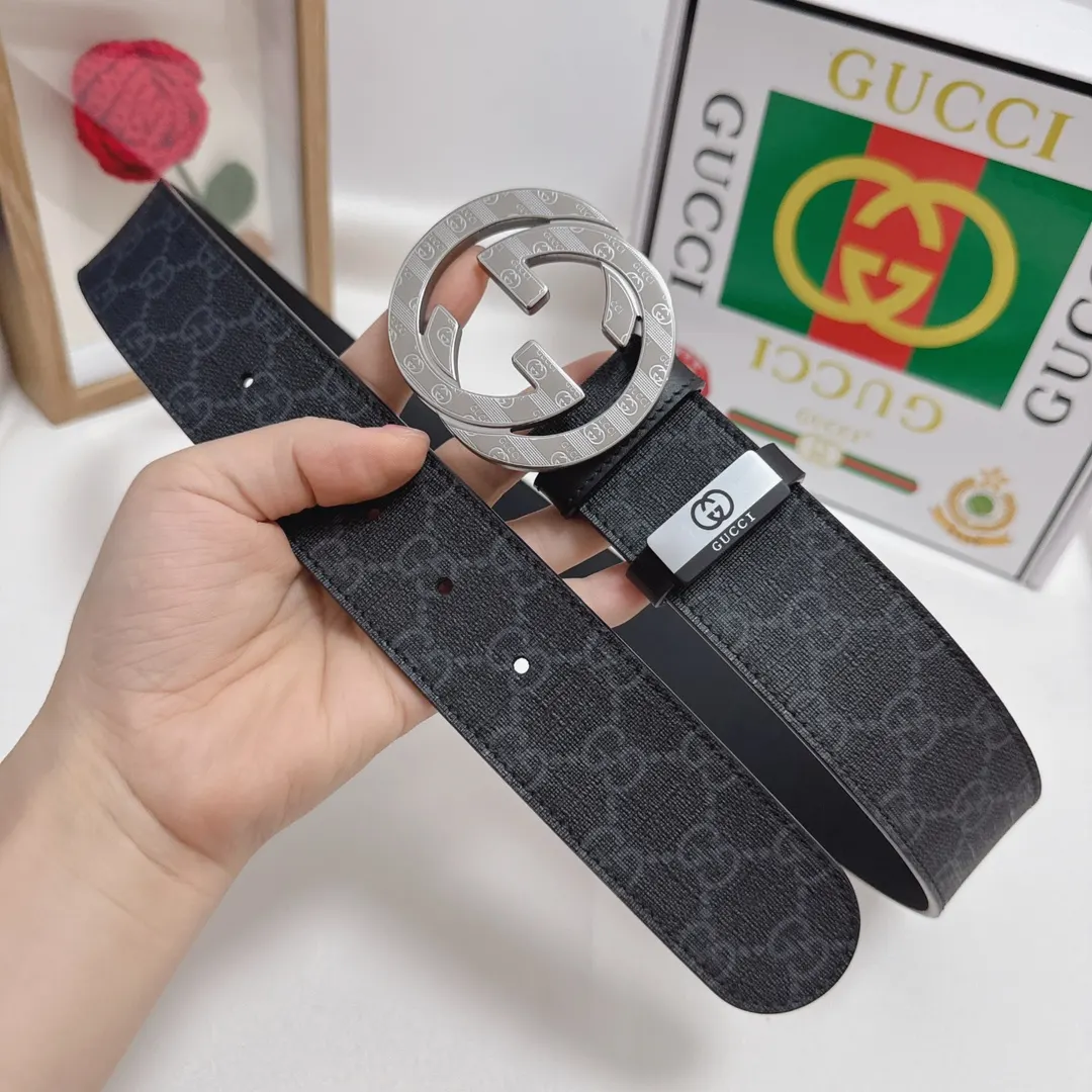 Gucci Double G 双G扣牛皮腰带