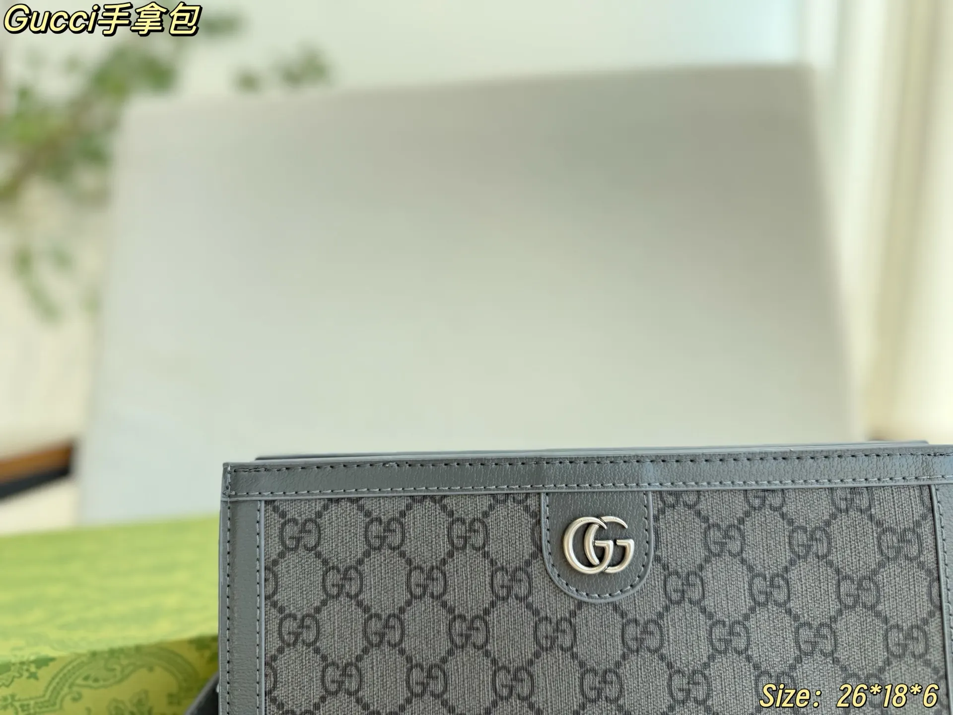 Gucci 老花 帆布 手拿包 精致手拿款