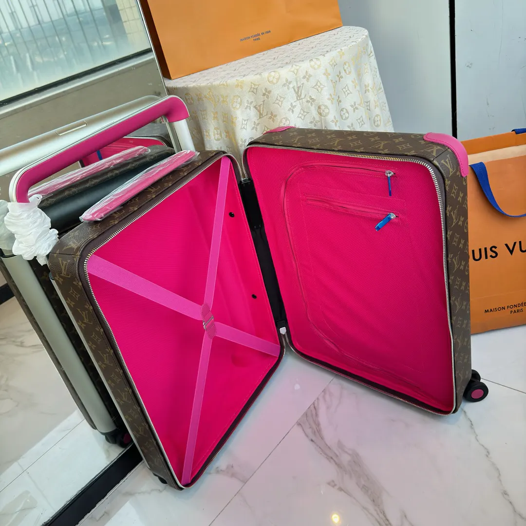LV 棕色 老花 帆布 ｜ 版 登机行李箱 四轮 旅行拉杆款 輕便出行款