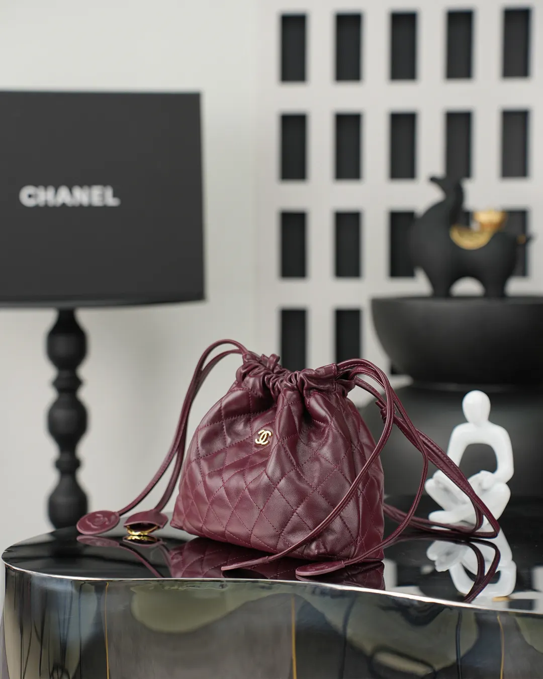 CHANEL 红色 羊皮 手提包 通勤手提款