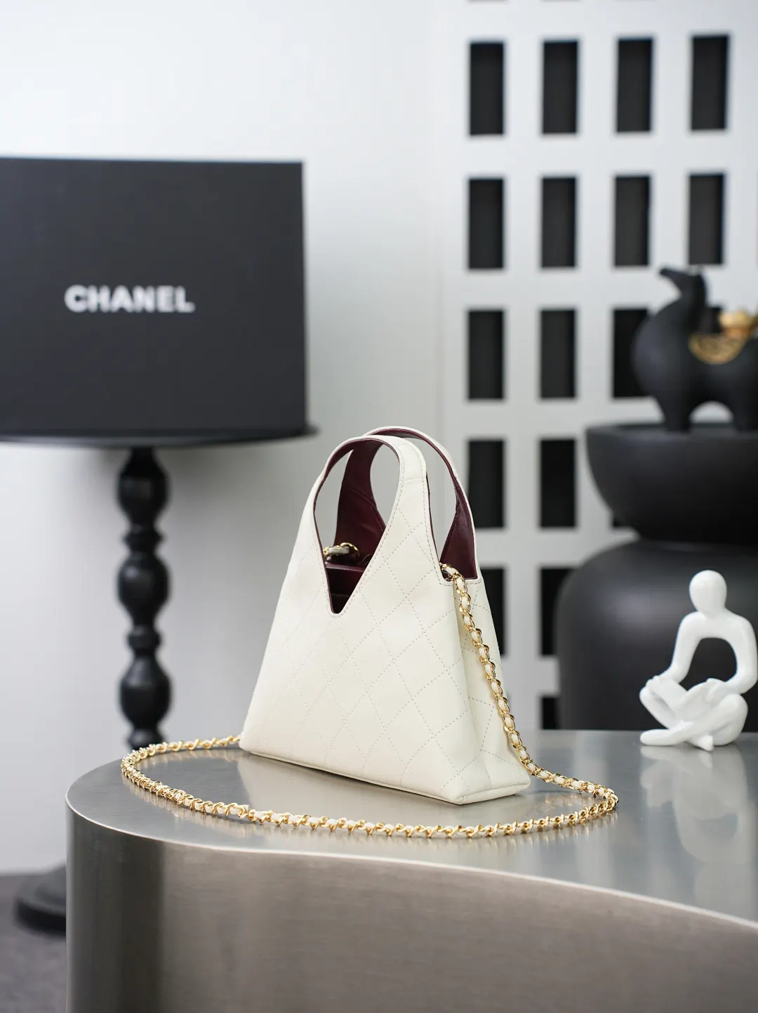 White Chain Bag Premium Leather