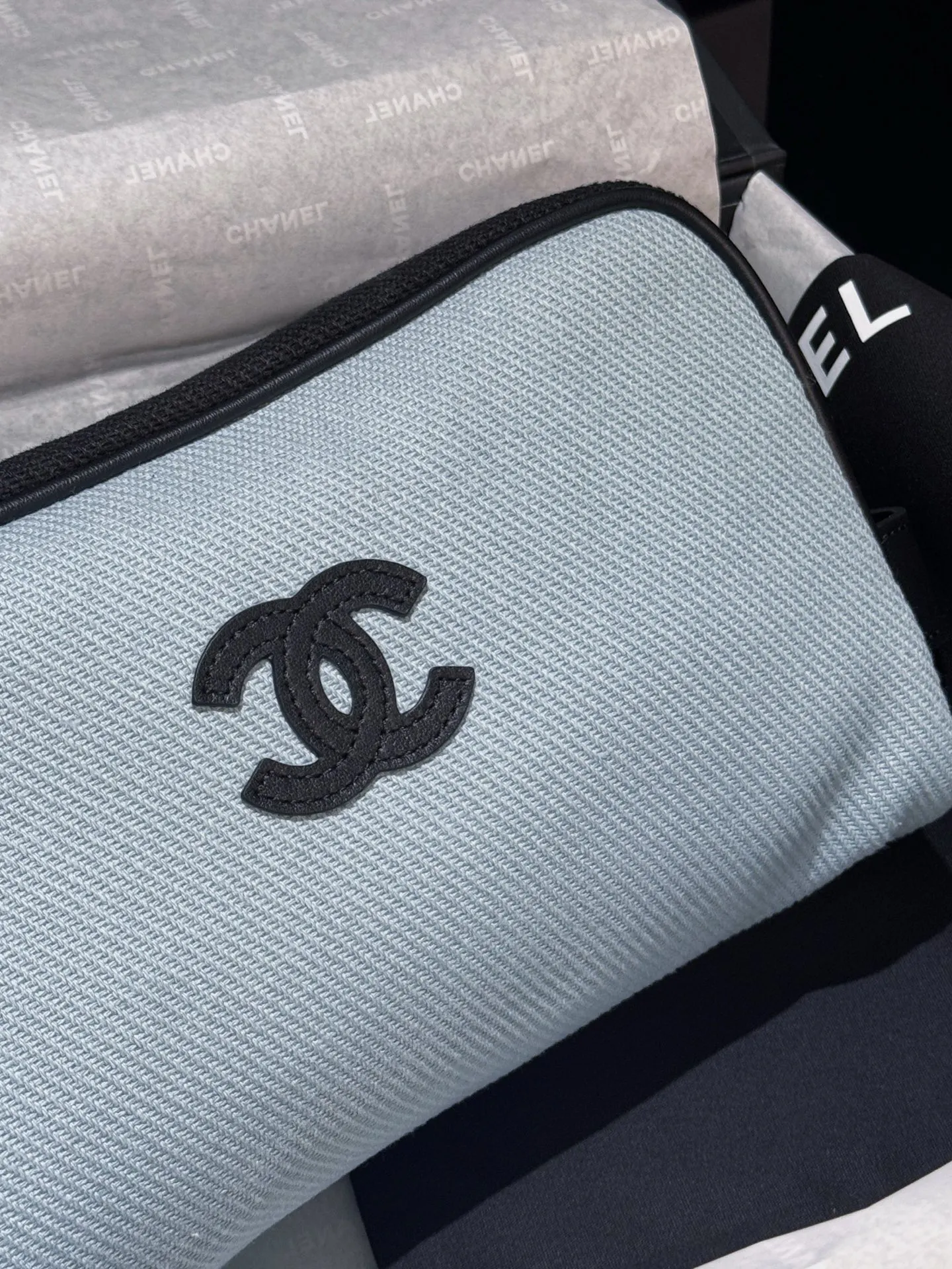 CHANEL 黑色 帆布 鏈條包 精致鏈條款