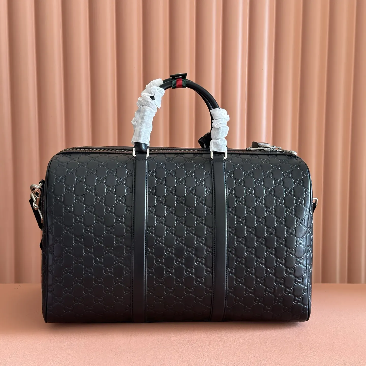 Gucci GG Emblem 黑色 帆布 旅行袋 大容量旅行款