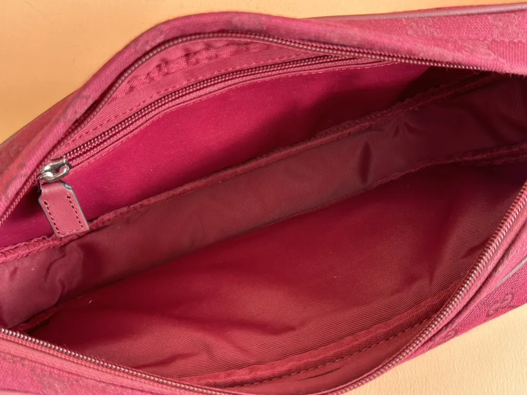 Red Crossbody Bag Lightweight Canvas