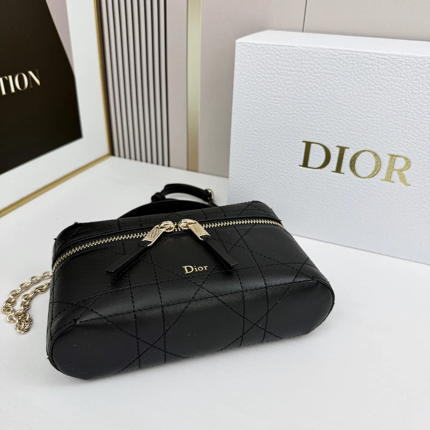 Black Cosmetic Pouch Leather