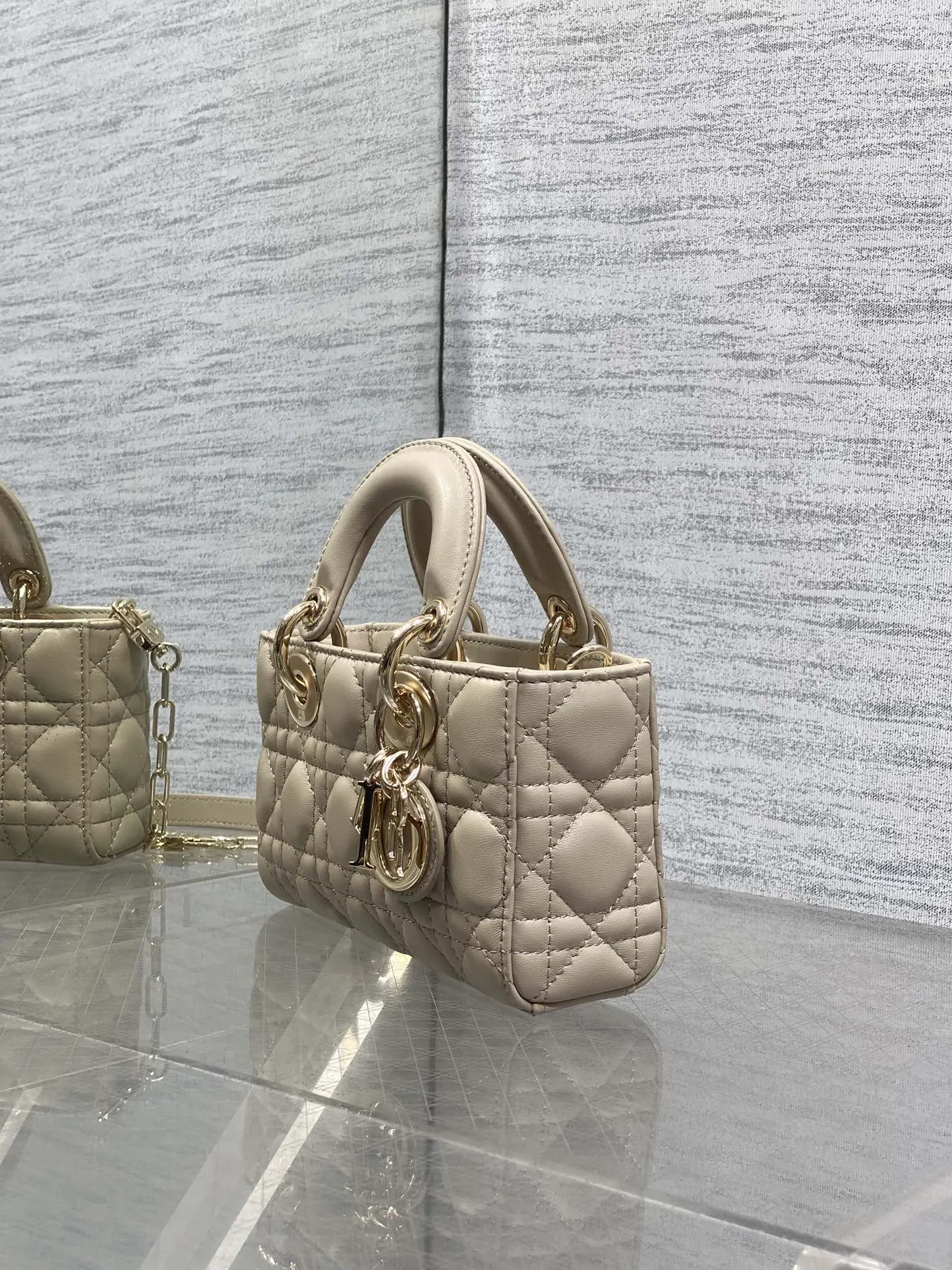 Dior 羊皮 进口 羊皮横款戴妃包 皮内里 羊筋D jo 手提包 通勤手提款