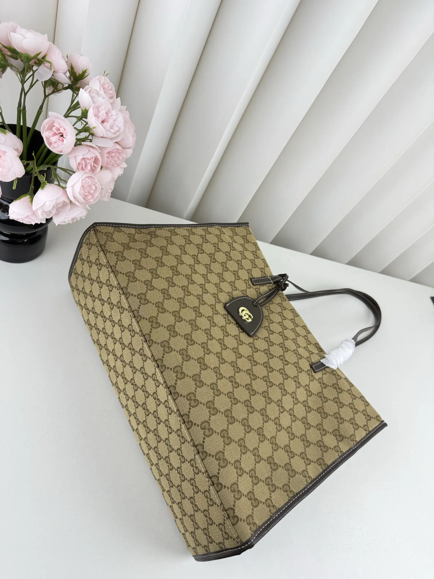 Monogram Tote Bag Vintage Classic Canvas