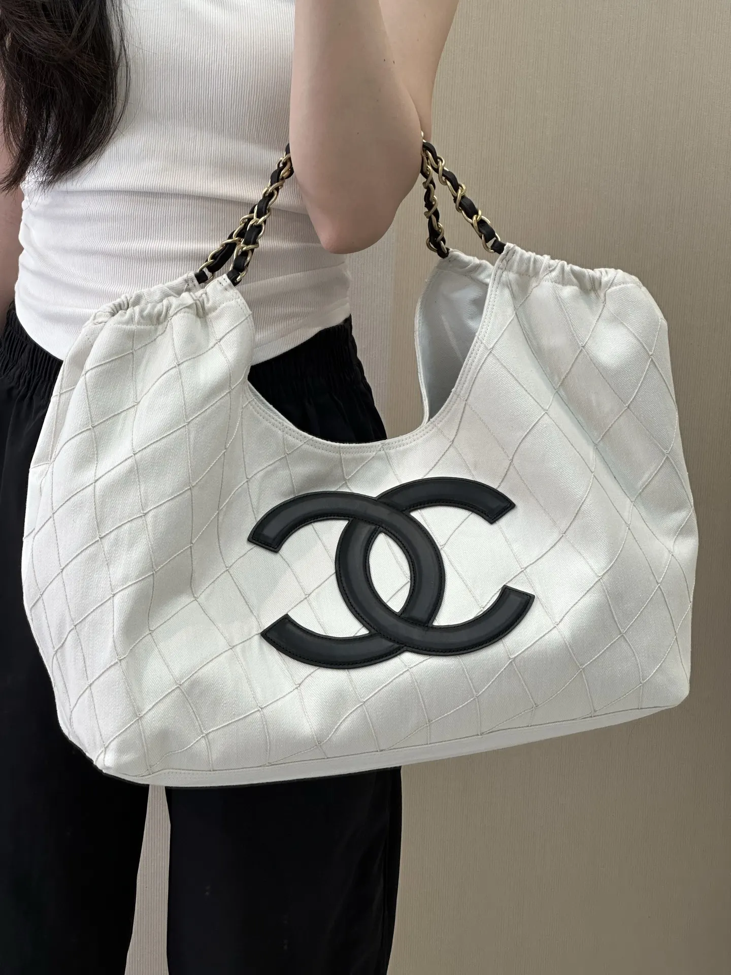 Chanel Black White Tote Bag