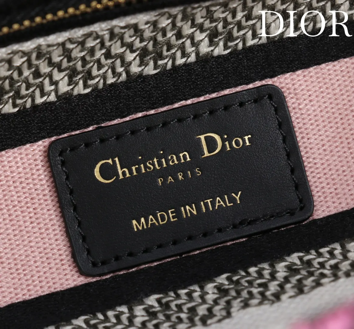 Dior 拼色 进口 刺繡戴妃包 紫罗兰 五格刺 手提包 通勤手提款