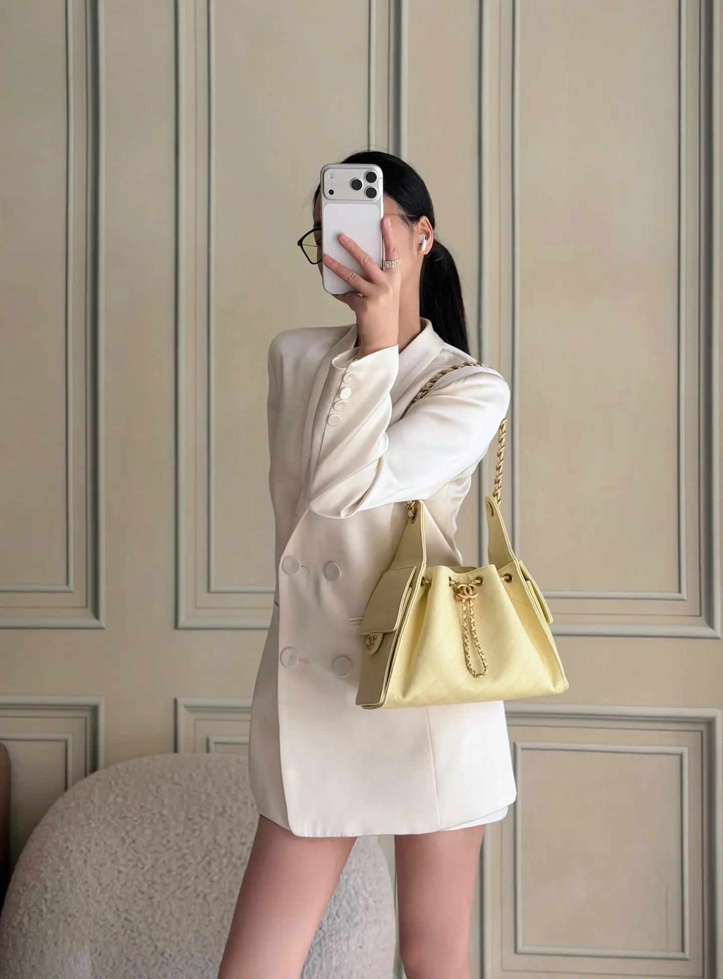 CHANEL Hobo 牛皮 腋下包 复古腋下背款