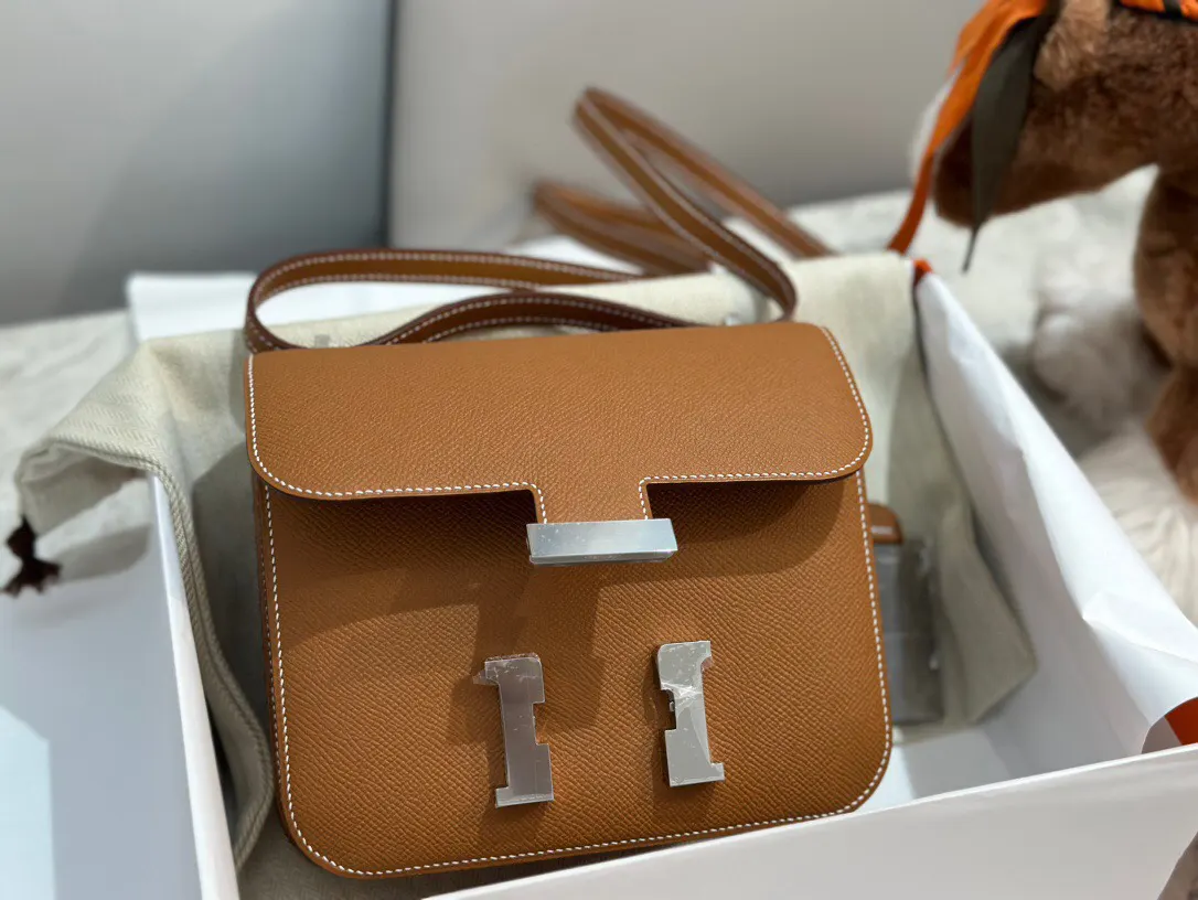 Hermès Constance 棕色 Epsom掌纹牛皮 斜挎包 19cm