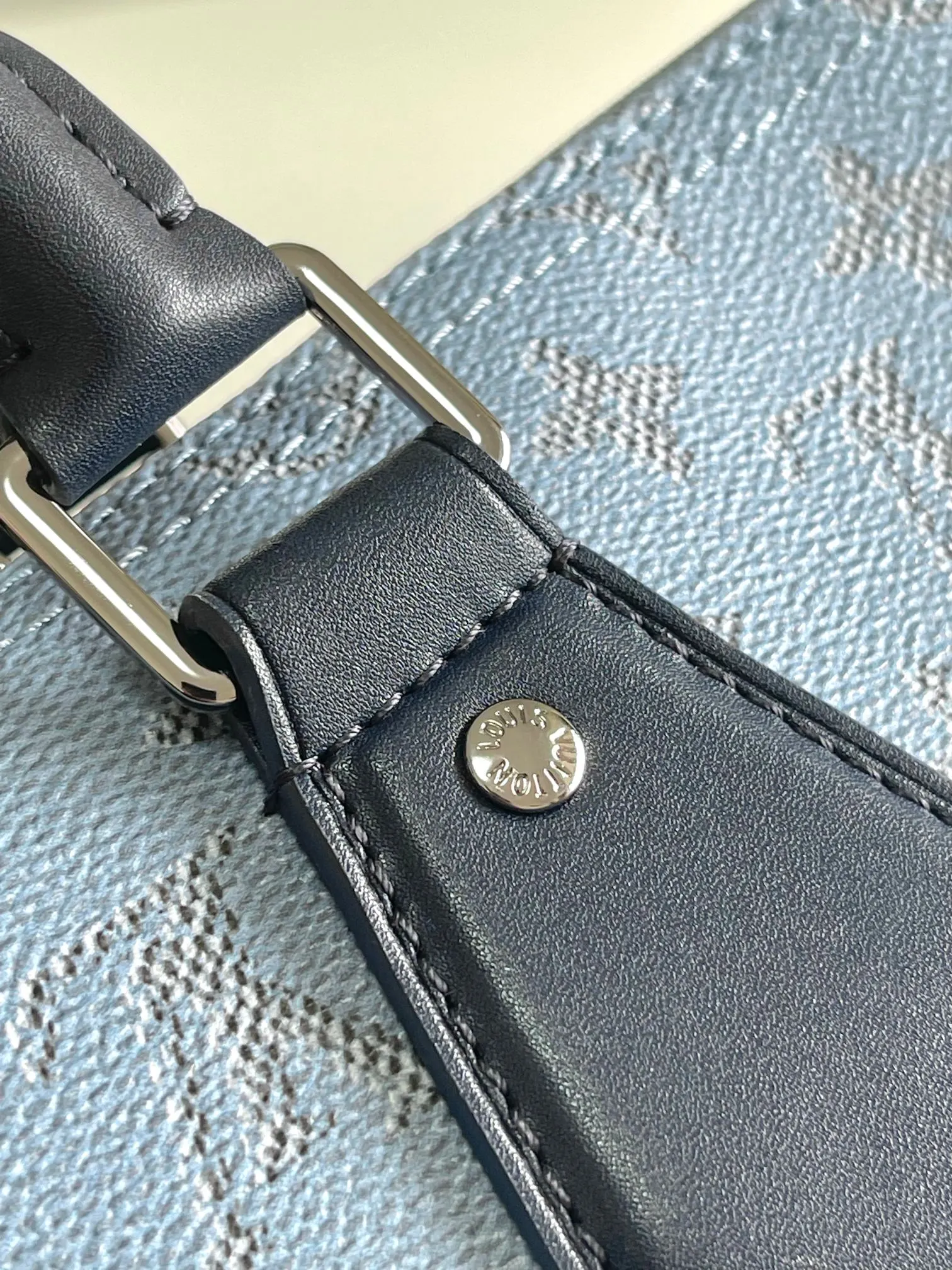 Keepall 藍色 牛皮 旅行袋 大容量旅行款