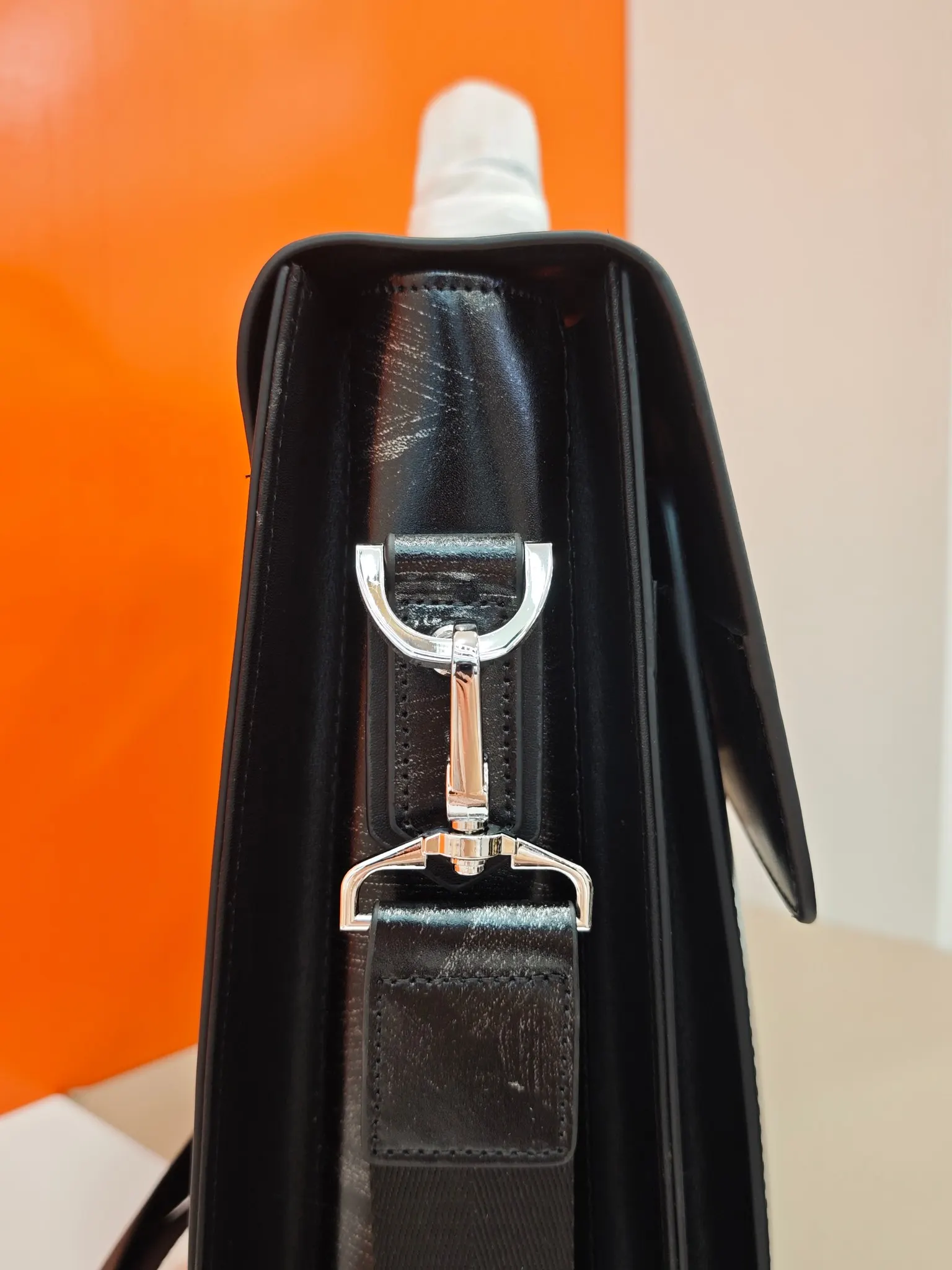 Black Briefcase Business Commuter Leather
