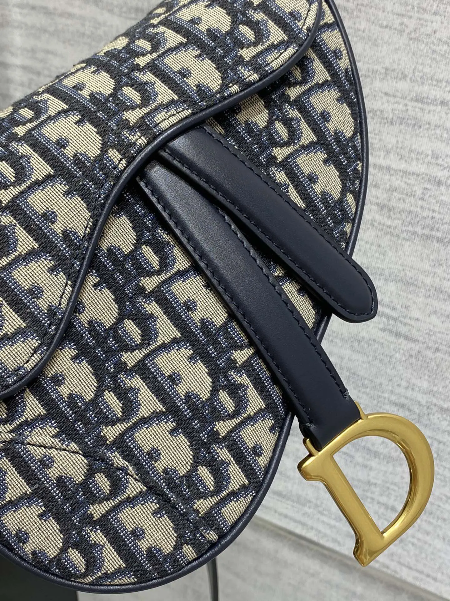 Dior Saddle 老花蓝马鞍包 手提斜挎 复古 手提包