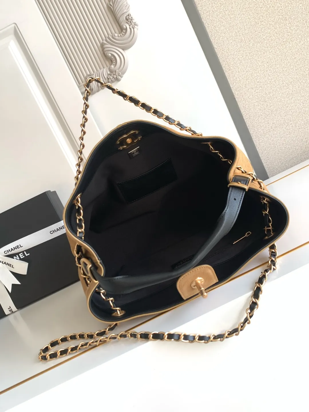 CHANEL 拼色 麂皮 托特包 大容量托特款