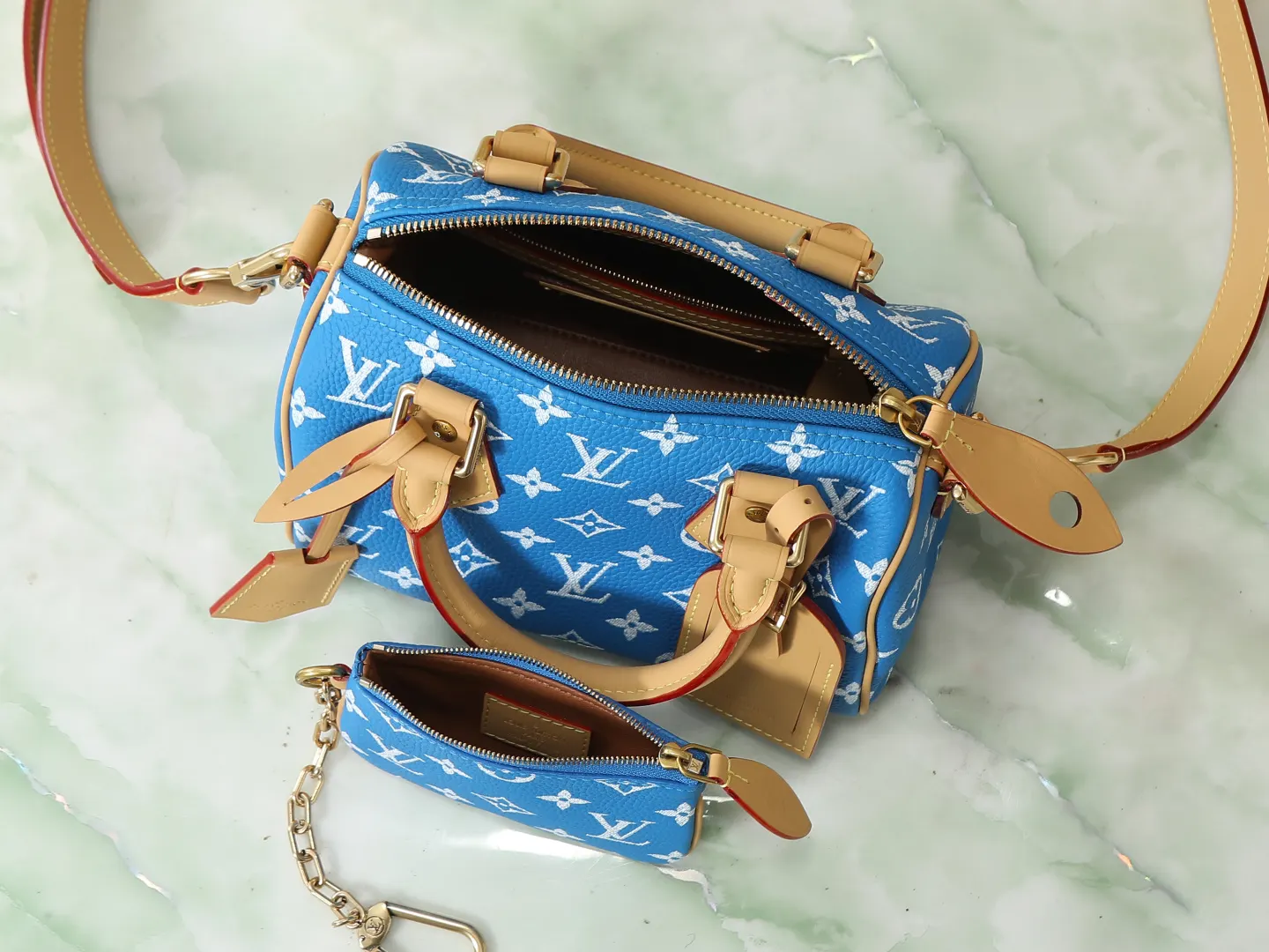 LV Speedy blue yellow color scheme handbag Image 8 LV Speedy blue yellow color scheme handbag Image 8