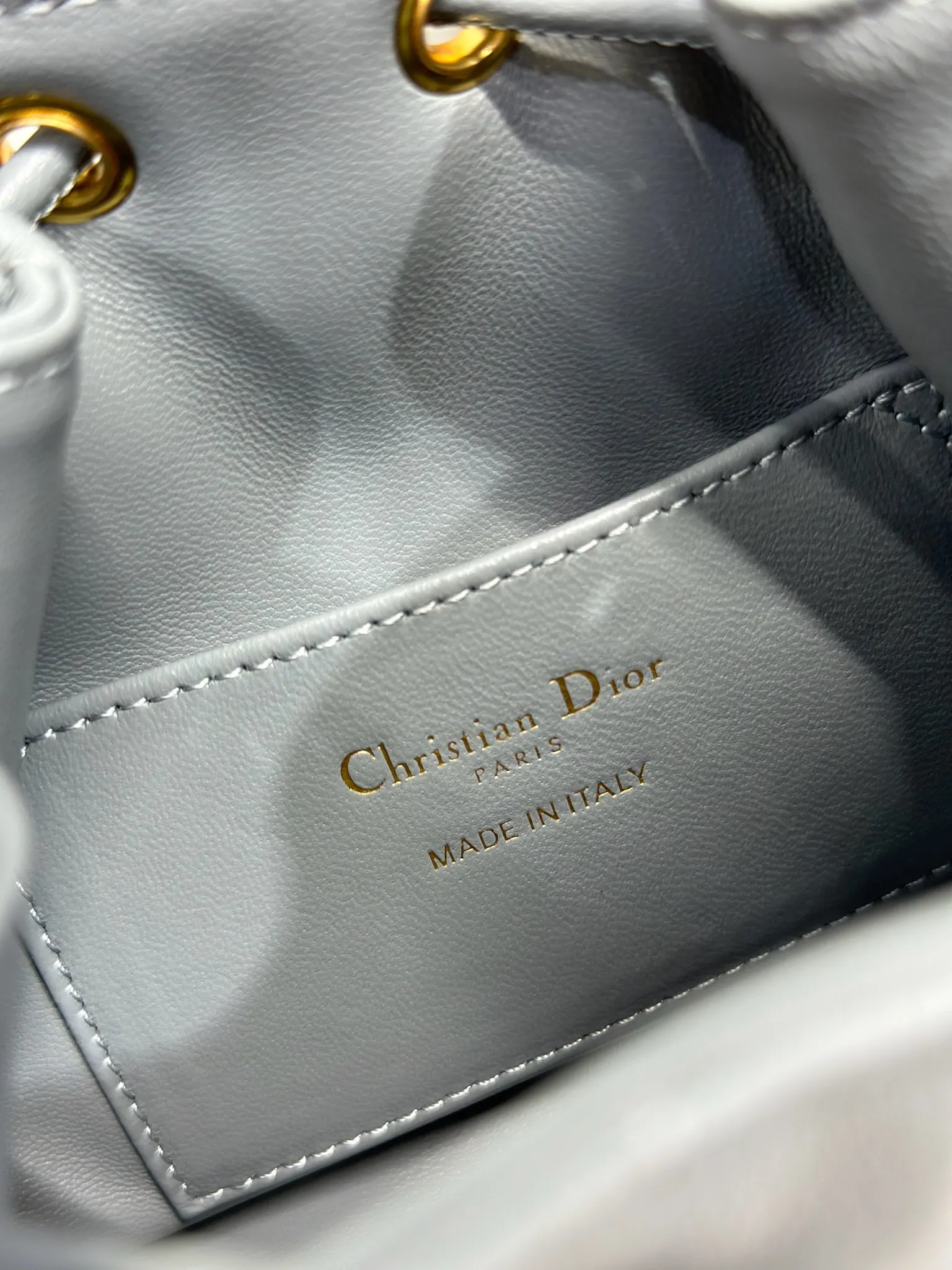 Dior Caro 灰色 皮革 水桶包
