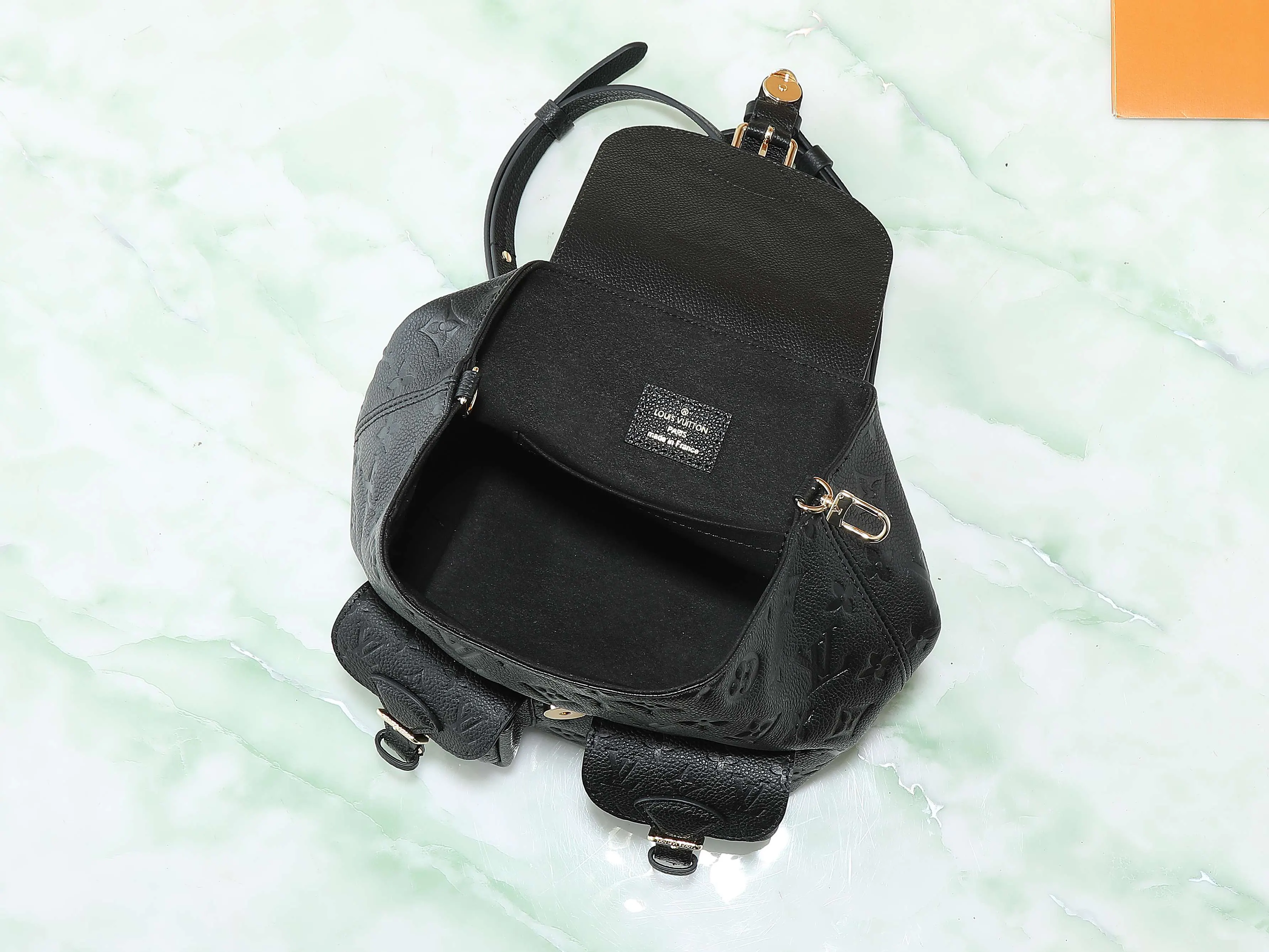 Black White Backpack Leather