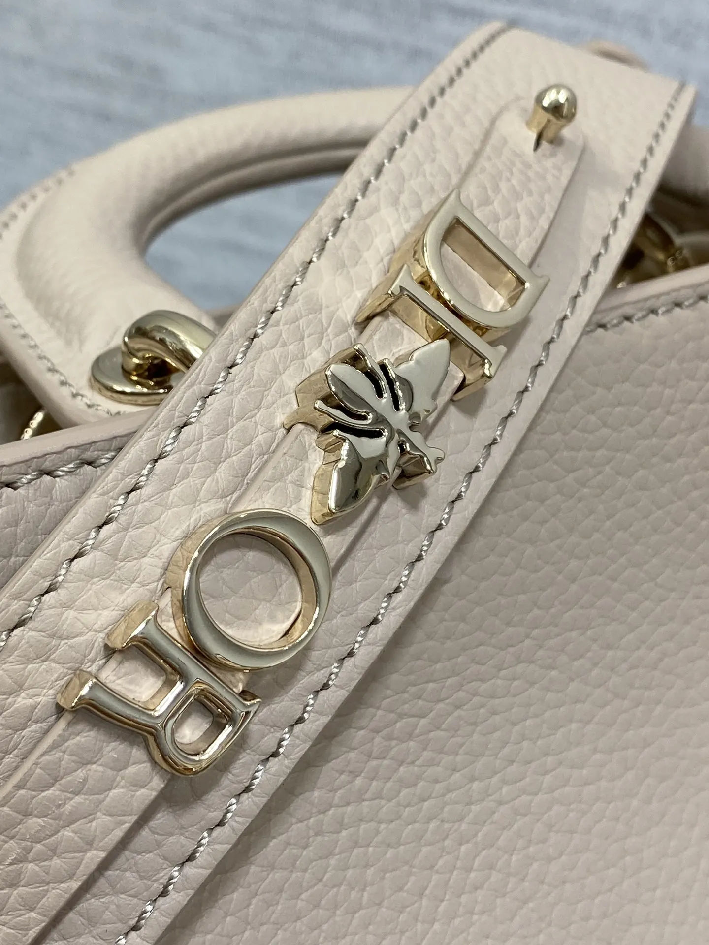Dior 黑色 牛皮 进口 牛皮横款戴妃包 Lady 手提包 通勤手提款