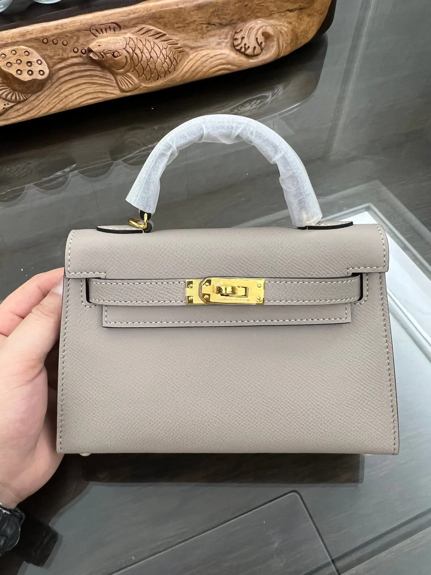Hermès Kelly Mini Epsom掌纹牛皮 斜挎包 19cm