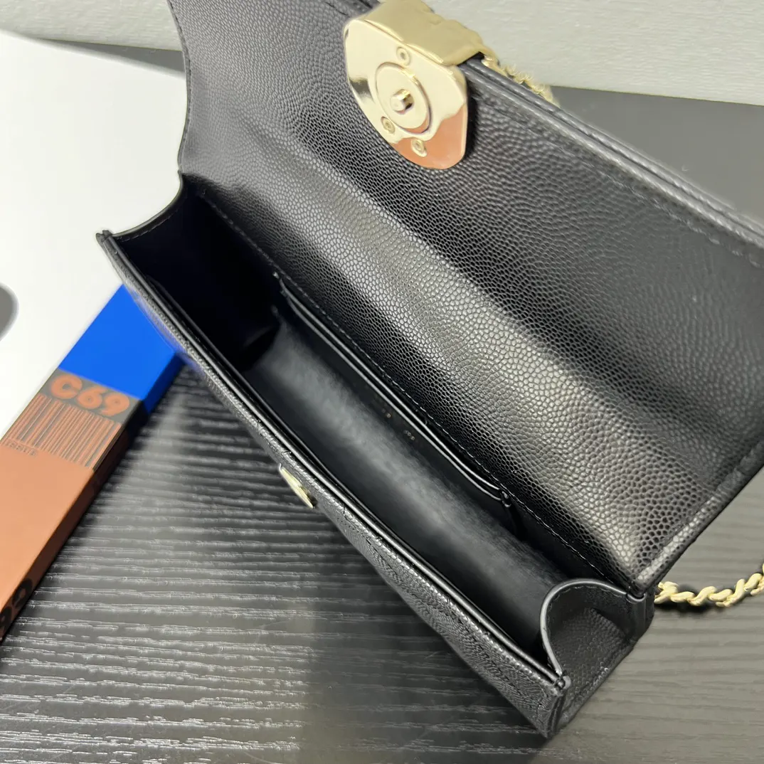 Chanel 黑色菱格Kelly手柄包 金链手提 手提包