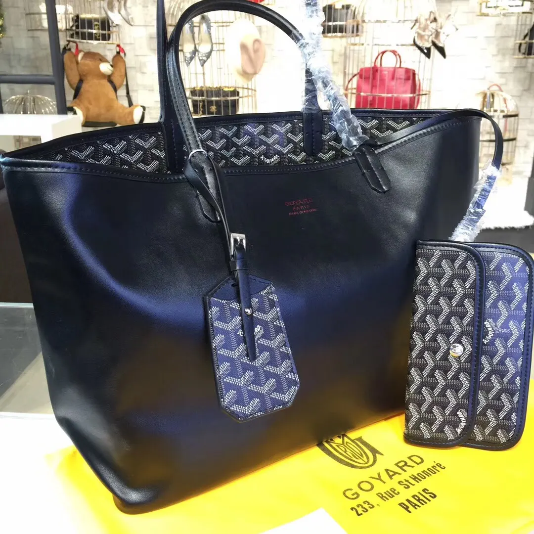 Goyard 戈雅 双面可用 充满法式优雅 订制Y字母涂鸦料 皮轻 托特包 大容量托特款