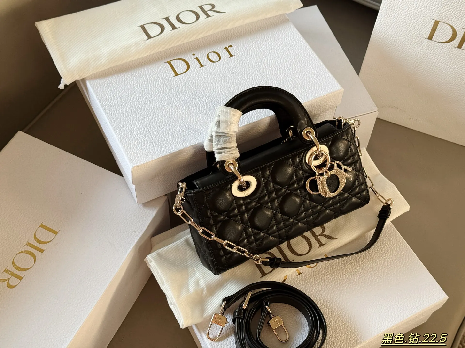 Dior 盒 水钻 横版 戴妃 包包 單肩包 日常單肩背款