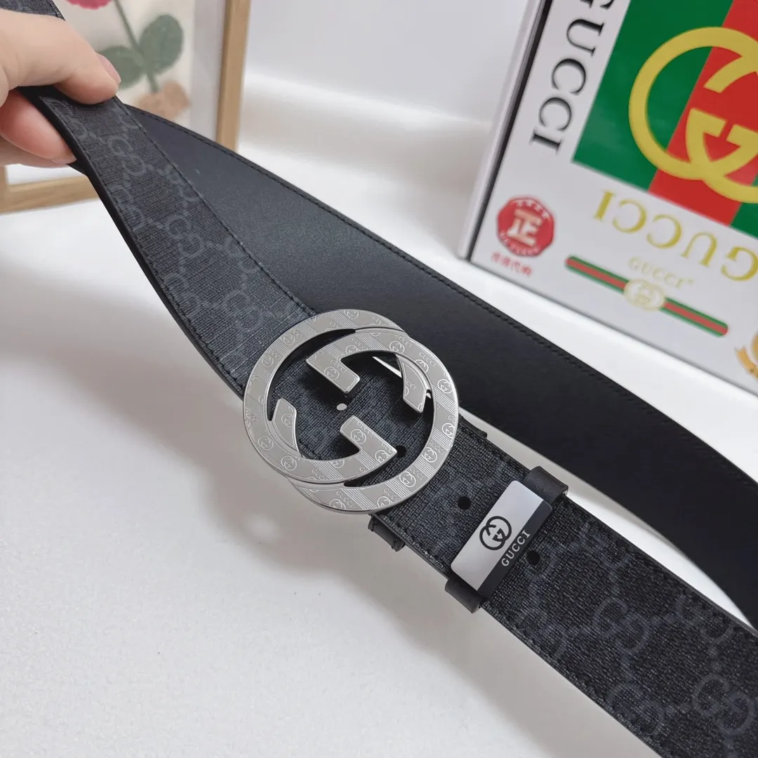 Gucci Double G 双G扣牛皮腰带