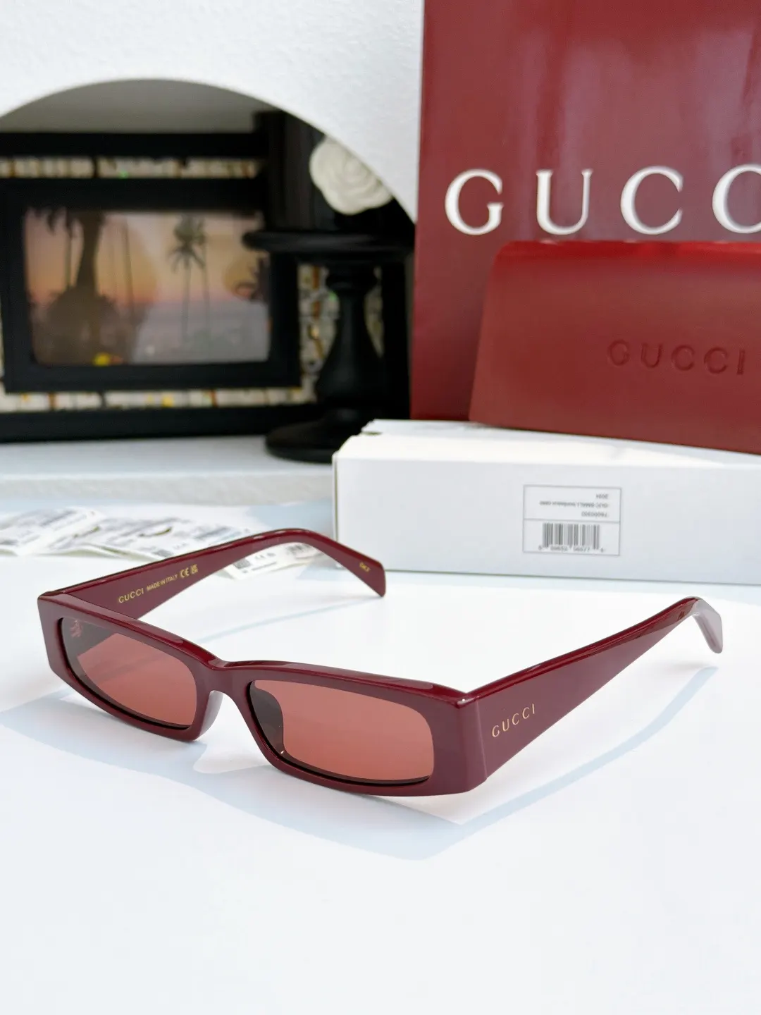 Gucci Rectangular Sunglasses Black