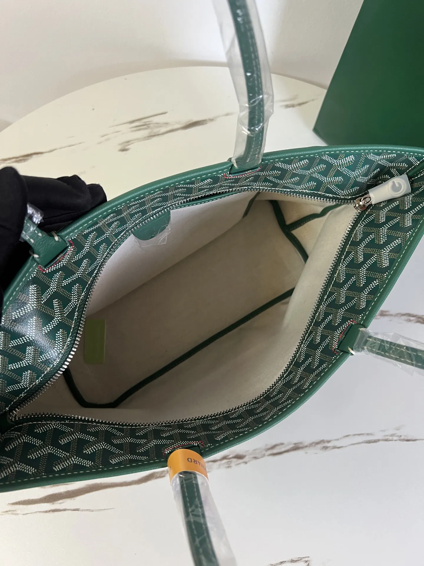 Goyard Green Tote Bag Leather